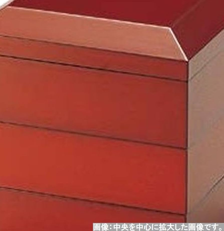 古代朱　重箱　漆器 胴張三段重箱 古代朱内黒 6寸 木製 漆塗りお重箱 漆器の井助